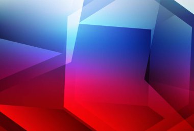 Açık mavi, kırmızı vektör eğimli üçgen dokusu. Çokgen şekilli bir örnek. Cep telefonunun arka planının şablonu.