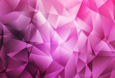 Açık pembe vektör çokgen çizimi. Çokgen tarzda tamamen yeni bir renk çizimi. İşiniz için en iyi üçgen tasarım.