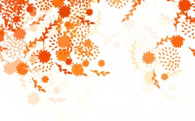 Açık turuncu vektör doğal desenli çiçekler, güller. Parlak renkli resimli çiçekler. Çocuk kitapları için renkli desen.