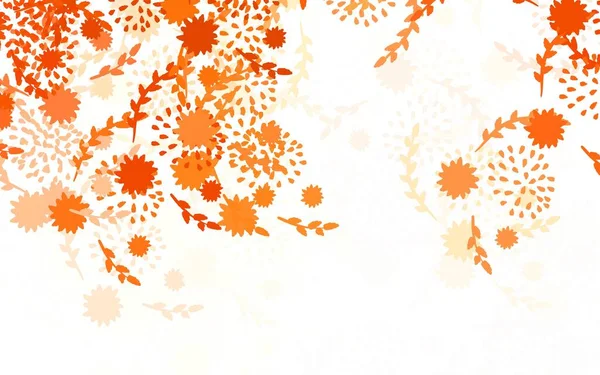 Açık turuncu vektör doğal desenli çiçekler, güller. Parlak renkli resimli çiçekler. Çocuk kitapları için renkli desen.