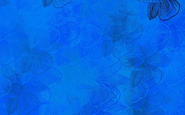 Çiçekli koyu mavi vektör deseni. Parlak renkli resimli çiçekler. Marka kitabınız için yeni şablon.