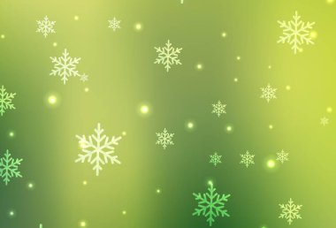 Açık yeşil, doğum günü tarzında sarı vektör dokusu. Renkli Noel şeyleri ile soyut gradyan çizimi. Üniversitenin tanıtımı için akıllı tasarım.