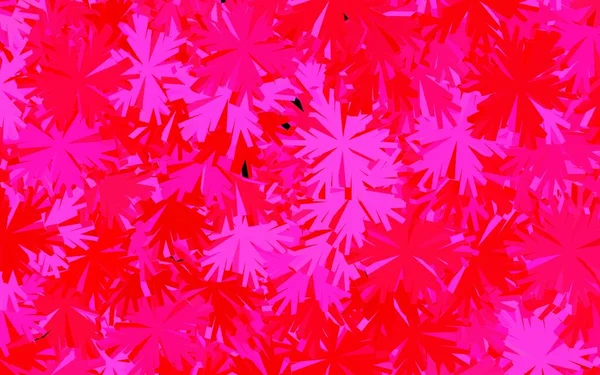 Dark Pink Fondo Garabatos Vector Rojo Con Flores Ilustración Abstracta — Vector de stock
