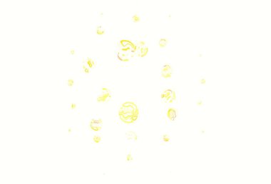 Küreli açık sarı vektör deseni. Doğa tarzında renkli baloncuklu soyut illüstrasyon. Duvar kağıtlarının dokusu için desen.