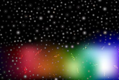 Dark Multicolor vektör düzeni yeni yıl tarzında. Noel tarzında renkli bir tasarım ve eğilim. Üniversitenin tanıtımı için akıllı tasarım.