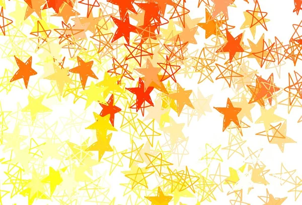 浅红色 黄色的矢量背景 小的和大的恒星 用星星显示彩色图片 占星术网站的模式 — 图库矢量图片