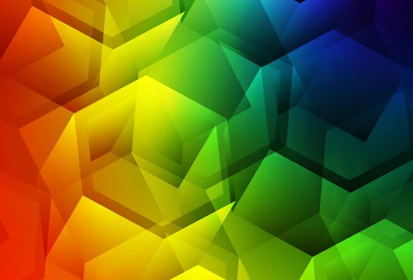 Dark Multicolor Vector Background Set Hexagons Glitter Abstract Illustration Hexagonal — Stock Vector