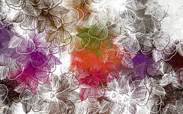 Luz Multicolor Vector Elegante Fondo Pantalla Con Flores Ilustración Abstracta — Archivo Imágenes Vectoriales