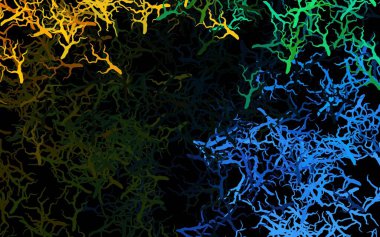 Koyu mavi, sarı vektör zarif desenli yapraklı, dallı. Yapraklar ve dallarla bulanık şekilli yaratıcı illüstrasyon. Ağ ve ambalaj için elle boyanmış tasarım.