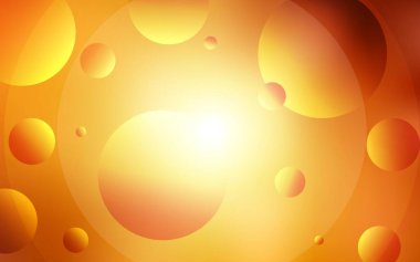 Dairesel şekilli hafif turuncu vektör düzeni. Bulanık dekoratif tasarım baloncuklu soyut tarzda. Web sitenizin reklam, poster ve afişi için yeni tasarım.