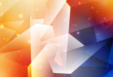 Açık mavi, kristalli sarı vektör şablonu, üçgenler. Renkli üçgenli modern soyut illüstrasyon. Web siteniz için basit tasarım.