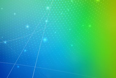 Açık mavi, yeşil vektör illüstrasyonu ve parlak soyut daireler. Renkli su damlaları olan modern soyut çizimler. Bir kartvizit için modern tasarım.