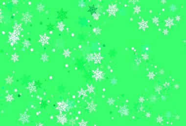 Buz taneli açık yeşil vektör şablonu. Buz kristalleri ile soyut resimleme. Yeni yıl ilanı, broşürler için desen.