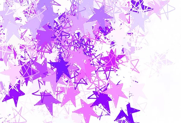Lichtpaars Roze Vectorsjabloon Met Hemelsterren Glitter Abstracte Illustratie Met Gekleurde — Stockvector