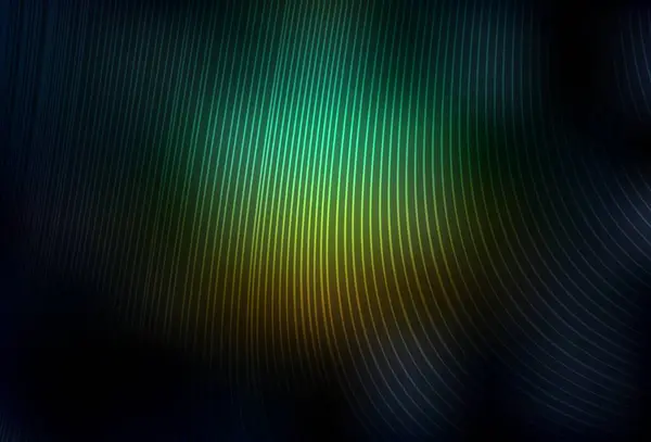 Dunkelblaue Grüne Vektortextur Mit Farbigen Linien Linien Auf Verschwommenem Abstrakten — Stockvektor