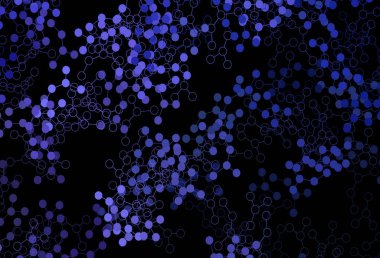 Yapay zeka kavramına sahip koyu mor vektör dokusu. Renkli yapay zeka yapısı, eğimli çizgiler ve noktalar. Teklif verilerinin tanıtımı için akıllı tasarım.