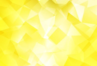 Açık sarı vektör üçgen arkaplan parlıyor. Zarif üçgenleri olan soyut çizimler. Cep telefonunun arka planının şablonu.