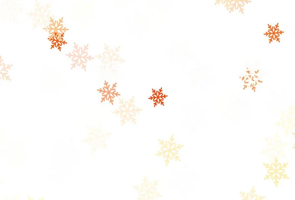 Светло Красный Векторный Фон Красивыми Снежинками Звездами Блестящая Красочная Иллюстрация — стоковый вектор