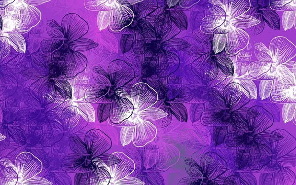 Luz Púrpura Patrón Natural Vector Rosa Con Flores Flores Con — Archivo Imágenes Vectoriales