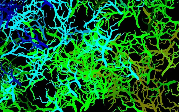 Mörkblå Grön Vektor Klotter Bakgrund Med Blad Grenar Kreativ Illustration — Stock vektor