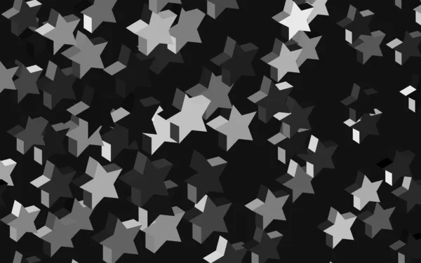 Dark Gray Vector Background Colored Stars Shining Colored Illustration Stars — Stock Vector