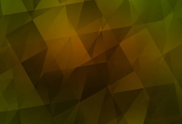 ダークグリーン イエローベクトル三角形モザイクテンプレート 多角形のスタイルで全く新しいカラーイラスト 背景のテクスチャパターン — ストックベクタ