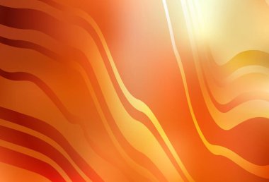 Açık kırmızı, kıvrımlı çizgileri olan sarı vektör dokusu. Kavisli çizgilerden oluşan parlak bir illüstrasyon. Web siteniz için soyut tasarım.