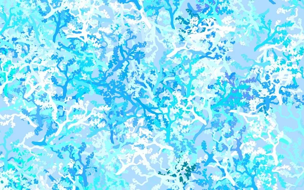 Açık yeşil vektör deseni yapraklarla, dallarla karalıyor. Beyaz arka planda eskiz karalamalar. Cep telefonlarının geçmişleri için şablon.