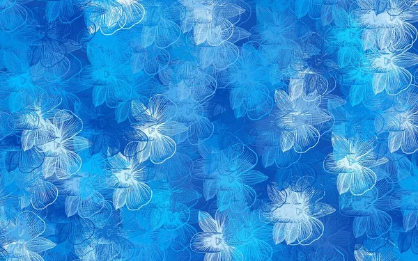 Lumière Bleu Vecteur Design Abstrait Avec Des Fleurs Illustration Abstraite — Image vectorielle