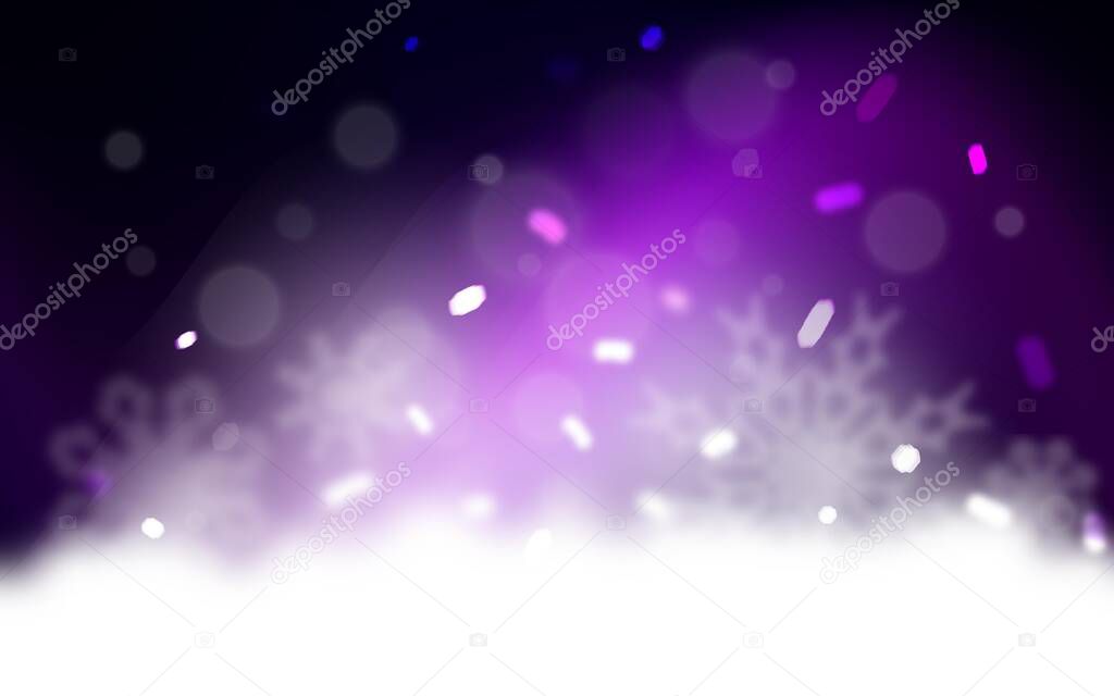 Dark Purple vector pattern with christmas snowflakes. Modern geometrical abstract illustration with crystals of ice. The pattern can be used for new year leaflets.