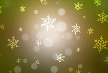 Koyu yeşil, yeni yıl tarzında sarı vektör düzeni. Gradyan Noel elementleri içeren bir Akıllı Çizim. Bir üniversite posteri için en iyi tasarım, afiş.