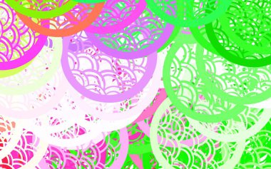 Açık Pembe, doğada renkli baloncuklu yeşil vektör soyut çizimi. Soyut arka planda bulanık kabarcıklar ve renkli gradyan. Duvar kağıtları için zarif tasarım.