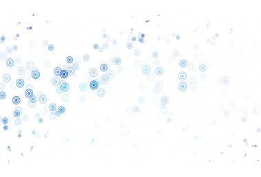 Açık pembe, küreli mavi vektör deseni. Doğa tarzında bulanık halkaları olan güzel renkli çizimler. Fütürist reklamlar ve kitapçıklar için şablon.