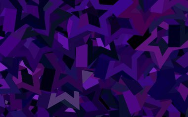 Koyu mor, pembe üçgenli vektör arkaplan. Soyut üçgenli dekoratif tasarım. Kartvizitiniz için modern tasarım.