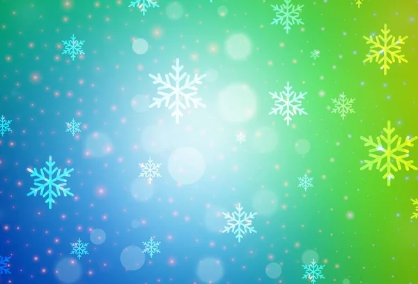 ライトブルー 休日のスタイルで緑のベクトル背景 グラデーションのクリスマス要素を持つスマートイラスト 文法サイトのパターン — ストックベクタ