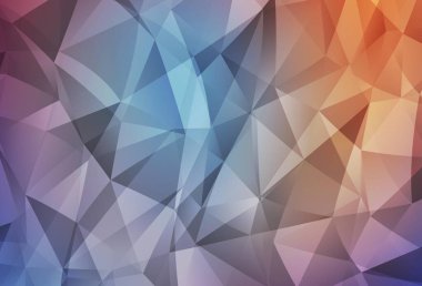 Açık mavi, kırmızı vektör soyut mozaik desen. Üçgenlerden oluşan parlayan çokgen çizimler. Arkaplanlarınız için desenli desen.