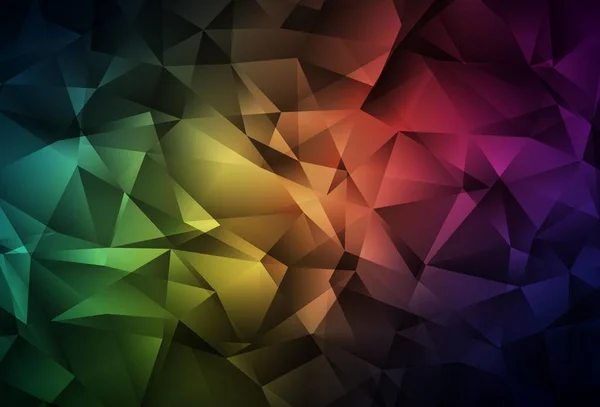 Dark Green Red Vector Polygon Abstract Background Inglês Ilustração Colorida — Vetor de Stock