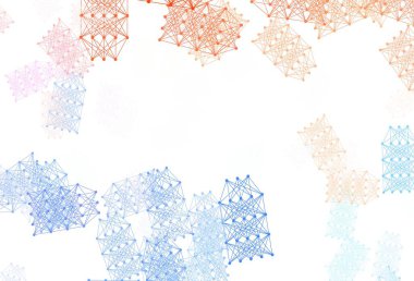 Açık mavi, yapay zeka kavramına sahip kırmızı vektör dokusu. Soyut şablondaki yapay zeka şekilleriyle parlayan illüstrasyon. Zeka ve yenilik reklamları için şablon.