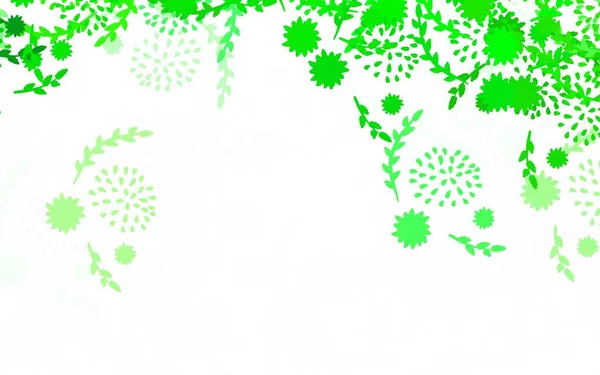 Modèle Élégant Vecteur Vert Clair Avec Des Fleurs Illustration Colorée — Image vectorielle