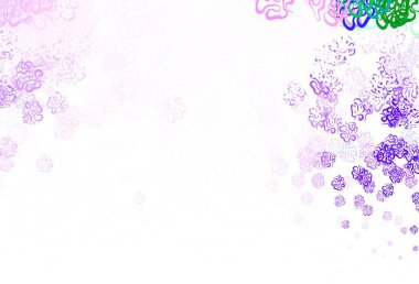 Açık pembe, rastgele şekilli yeşil vektör deseni. Rastgele şekillerle soyut tarzda dekoratif tasarım. Bir cep telefonu için arka plan.