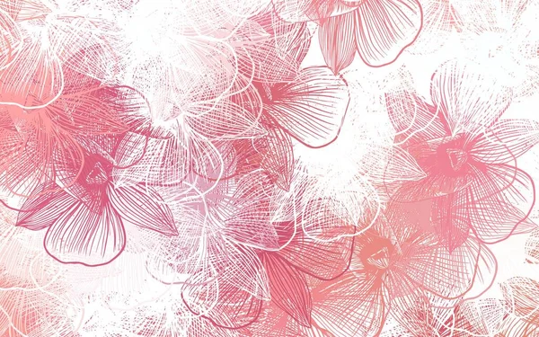 Açık pembe vektör zarif desenli çiçekler. Karalama tarzında çiçekli renkli bir çizim. Markan için şık bir model..