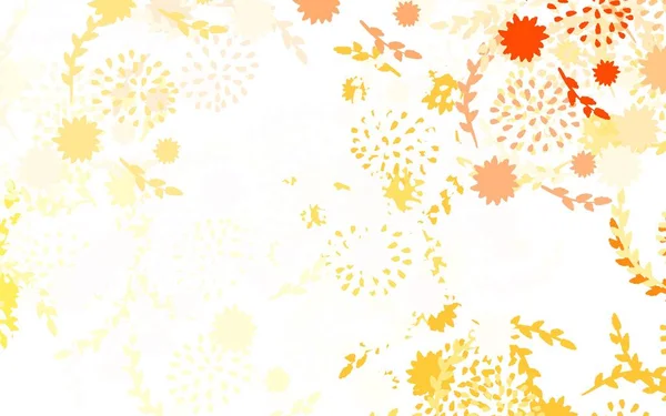 Açık Turuncu vektör karalama düzeni ve çiçekler Origami tarzında çiçekleri karalamak. Çocuk kitapları için renkli desen.