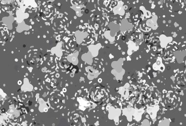 Memphis şekilli Light Gray vektör arkaplanı. Modern tarzda değişen renkli kaotik formlar. Kartvizitiniz için modern tasarım.