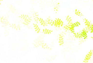 Açık yeşil, kırmızı vektör yapraklı karalama şablonu. Bulanık arka planda yaprakları olan eskiz karalamalar. İşiniz için yepyeni bir tasarım..