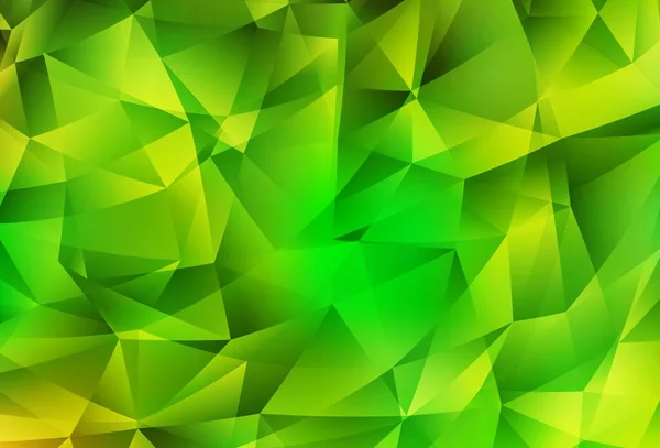 Ljusgrön Gul Vektor Abstrakt Mosaik Bakgrund Färgglad Illustration Polygonal Stil — Stock vektor