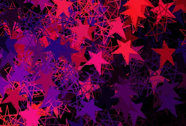 Rose Foncé Texture Vectorielle Jaune Avec Flocons Neige Colorés Étoiles — Image vectorielle