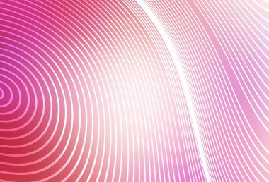 Eğri çizgileri olan açık pembe vektör şablonu. Basit çizgilerle renkli gradyan çizimi. Tasarımınız için basit şablon.