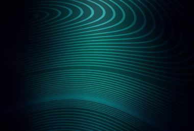 Eğri çizgileri olan koyu yeşil vektör şablonu. Basit çizgilerle renkli gradyan çizimi. Fikirlerin için bir örnek..