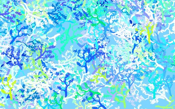 Свет Многоцветные Векторные Каракули Фон Листьями Ветвями Сияющая Цветная Иллюстрация — стоковый вектор