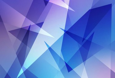 Açık pembe, kristalli mavi vektör şablonu, üçgenler. Renkli üçgenli modern soyut illüstrasyon. İşiniz için en iyi akıllı tasarım.